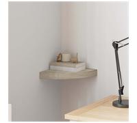 Corner Shelf Oak 25x25x3.8cm Honeycomb MDF Metal Floating Invisible Mount Accent