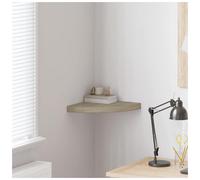 vidaXL Floating Corner Shelf Oak 35x35x3.8 cm MDF Display Hanging Rack Home