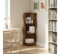 Corner Shelf Old Wood 34x33x102cm Engineered Wood Waveform 2-Shelf Indoor Modern