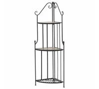 Corner Shelf Prato Metal High-Quality Hand-Laid Mosaic Black Powder Coated