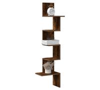 Corner Shelf Smoked Oak 32x32x127.5cm Engineered Wood 5-Shelf Wall Unit Bedroom