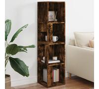 Corner Shelf Smoked Oak 33x33x132cm Engineered Wood Tall Square Display forHome