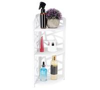 Corner Shelf Stand, Bathroom Shelf with Hollow Design 3 Tier Wall Mounted Corner Shelf, Plant Standing Rack, Standing Corner Shelf Corner Cabinet for Bedroom Balcony Bathroom