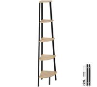 Corner Shelf Unit Furniture 5 Tier | Wood effect Steel frame Bathrooms Bedrooms