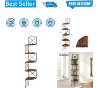 Corner Shelf Wall Mounted, Floating Shelf 5 Tier, Book Shelf, for Bedroom Liv...
