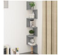 Corner Shelf Wall-Mounted Grey Sonoma 20x20x127.5cm Engineered Wood 5-Tier Room