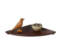 Relaxdays Corner Shelf, H x D x D: 3 x 25 x 25 cm, Walnut Wood, Living Room, Decoration, Load Capacity: 5 kg, Hanging Bookcase, Dark Brown