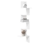 Corner Shelf White 32x32x127.5cm Engineered Wood 5-Shelf Minimalist Wall Unit.