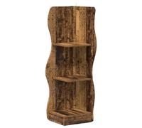 Corner Shelf with Shelf with Storage Engineered Wood Waveform Shelving vidaXL