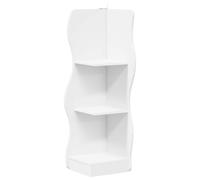 Corner Shelf with Shelf with Storage Engineered Wood Waveform Shelving vidaXL