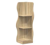 Corner Shelf with Shelf with Storage Engineered Wood Waveform Shelving vidaXL