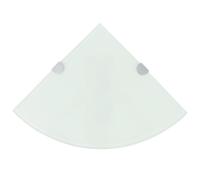 Vidaxl Corner Shelves 2 Pcs With Chrome Supports Glass White 35X35 Cm, White
