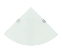 Corner Shelves Tempered Glass White 35x35 cm 2pc with Chrome Supports Wall-Mount