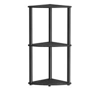 SONGMICS HOME 3-Tier Corner Shelf Toolless Assembly, 38.3 x 27 x 70.6 cm | Corner Shelving Unit Storage Stand, Living Room, Bedroom, Kitchen, Ebony Black and Ink Black, Braylin Collection LBC620B01