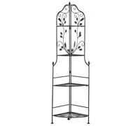 Beliani Corner Shelving Unit Siderno Folding Metal Black, Black