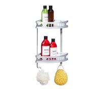 Corner Shower Caddy Bathrom Shelf Tray Aluminium Mounted Storage 39x30x23cm Bath