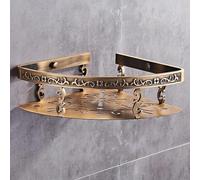 Corner Shower Caddy Bathroom Shelfs Wall Mounted Antique Bronze Aluminum Carved Shampoo Shelf For Storage Draining Rack Kitchen Seasoning Bottles Holder Organizer Shelf Rustproof Single Corner