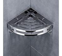 Corner Shower Caddy Bathroom Shelves Corner Shelf Wall-Mounted Shower Tripod Storage Rack with Hooks Shelf/Chrome Kitchen Shelf/Chrome