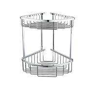 Corner Shower Caddy Double Shelf Basket Rack Chrome