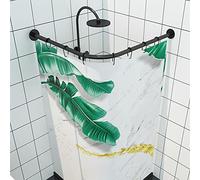 Corner Shower Curtain Rod Telescopic Shower Curtain Rail L Shaped Wall Mounted Stainless Steel Hanger Pole for Bathroom Clothing Store
