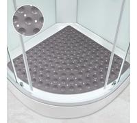 Corner Shower Mat: 70x70 cm Large Sector Bath Mat Non Slip with Suction Cups - Foot Scrubber Mat Massage Anti Fatigue - Quadrant Bathroom Floor Mat for Walk-in Shower Tray