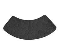 Corner Shower Mat Curved Mat Non-Slip Quadrant Shower Super Absorbent Corner Machine Washable Fan-Shaped Bathroom Carpet Rugs for Stall, Black