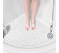 Corner Shower Mat Non Slip: Anti Mould Bath Mat - 80 x 80 cm Loofah Shower Mats for Inside Shower- Anti Slip Bath Mat for Inside Bath White Quadrant Shower Mat for Elderly Sector Quick Drying