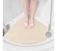 Corner Shower Mat Non Slip: Anti Mould Bath Mat - 80 x 80 cm Loofah Shower Mats for Inside Shower- Anti Slip Bath Mat for Inside Bath Grey Quadrant Shower Mat for Elderly Sector Quick Drying