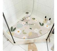 Corner Shower Mat,on Slip Anti Mould Bath Mat,Loofah Shower Mats for Inside Shower,Quadrant Bath Mats with Drain,Washable Sector Bath Mat for Bathroom Floor, Elderly,Quick Dry(70 * 70cm, H)
