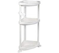 Corner Shower nizer, 3-Tier Waterproof Shelving Unit for Kitchen & Bathroom, Moisture-Resistant, 40x71.2x25.5 cm, White, Space-Saving Sto Solut