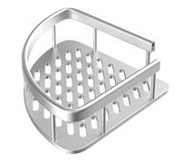 Corner Shower Shelf - No Drill Glue Organiser, Space-Saving Bath Storage | Waterproof Angle Caddy, Sturdy Shower Niche for Bathroom - Basics