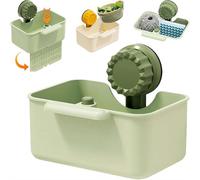 Corner Sink Strainer, 2026 New Upgraded Suction Cup Press Sink Drainer Basket, Automatic Dumping Sink Strainer Basket, Storage Rack with Drain Hole, Corner Sink Trash Catcher for Food Waste