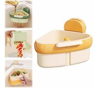 Corner Sink Strainer | Suction Cup Sink Corner Rack | Sinks Trash Food Waste Catcher | Triangle Storage Rack with Drain Hole | Press Automatic Dumping Sinks Drainer Basket for Kitchen