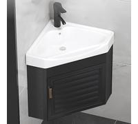 Corner Sink Vanity with Storage, Wall Mounted Floating Cabinet for Space-Saving Bathroom and Kitchen Organization