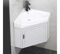 Corner Sink Vanity with Storage, Wall Mounted Floating Cabinet for Space-Saving Bathroom and Kitchen Organization