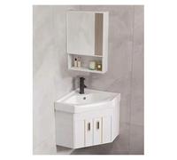 Corner Sink with Vanity WallMounted Bathroom Basin for Small Spaces Compact Washbasin and Hand Sink Set (White 43cm/16.9in) Perfect for Limited Areas