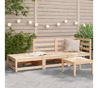Corner Sofa 2-Piece Solid Pine Wood Natural 70x70x67 cm Modular Patio Outdoor2pc