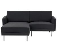 Corner Sofa 2 Seater BREDA Fabric Black Right Hand