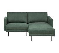 Corner Sofa 2 Seater BREDA Fabric Dark Green Left Hand
