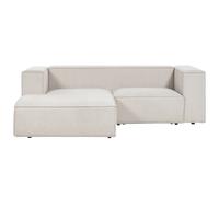 Beliani Corner Sofa 2 Seater Vernon Fabric Light Beige Right Hand