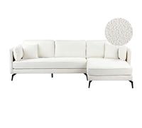Corner Sofa 3 Seater ALTAN Boucle Off-White Left Hand