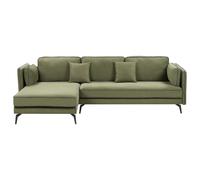 Corner Sofa 3 Seater ALTAN Fabric Green Right Hand