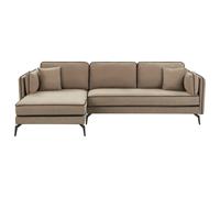 Corner Sofa 3 Seater ALTAN Fabric Light Brown Right Hand