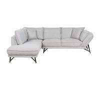 Beliani Corner Sofa 3 Seater Elga Linen Light Grey Right Hand