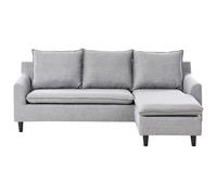 Corner Sofa 3 Seater ELVENES Fabric Light Grey Left Hand