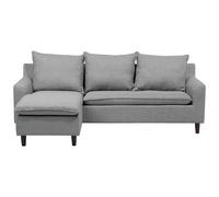 Corner Sofa 3 Seater ELVENES Fabric Light Grey Right Hand