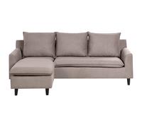 Corner Sofa 3 Seater ELVENES Fabric Taupe Right Hand