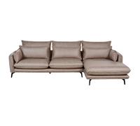 Corner Sofa GALLO Faux Suede Light Brown 3 Seater Left Hand