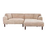 Corner Sofa 3 Seater HOLT Fabric Beige Left Hand