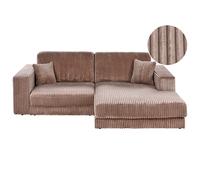 Corner Sofa 3 Seater LOFOTEN Corduroy Light Brown Left Hand